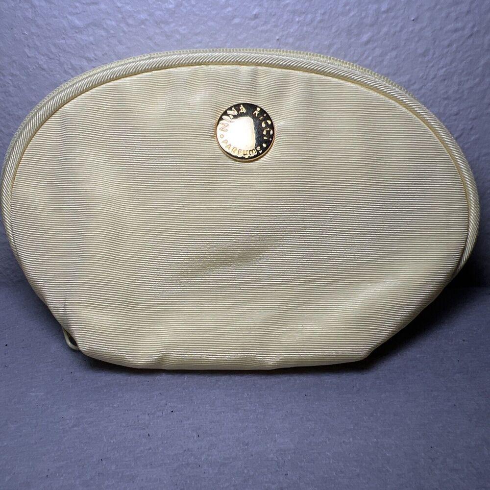Nina Ricci Vintage Butter Yellow Cosmetic Make Up Zipper Pouch